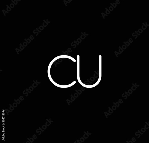 Letter CU alphabet logo design vector. The initials of the letter C and U logo design in a minimal style are suitable for an abbreviated name logo.