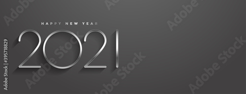 stylish 2021 happy new year minimal style banner