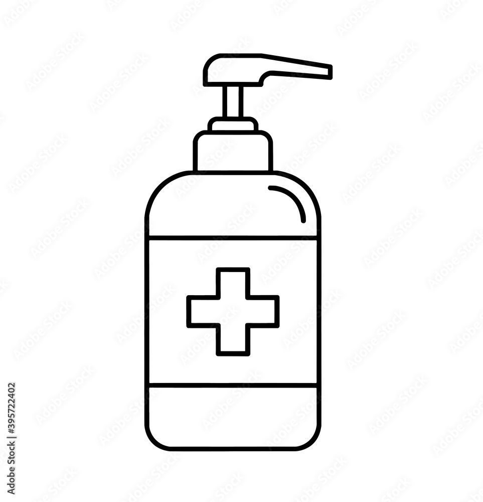 Black flat antiseptic sanitizer icon on white background Black flat antiseptic sanitizer icon on white background