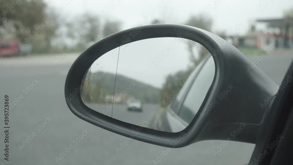 Video shooting view side mirror of a automobile. Video shooting view side mirror of a automobile.
