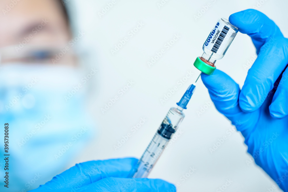 Development and creation coronavirus vaccine COVID-19 concept. doctor showing vaccine in hand Development and creation coronavirus vaccine COVID-19 concept. doctor showing vaccine in hand