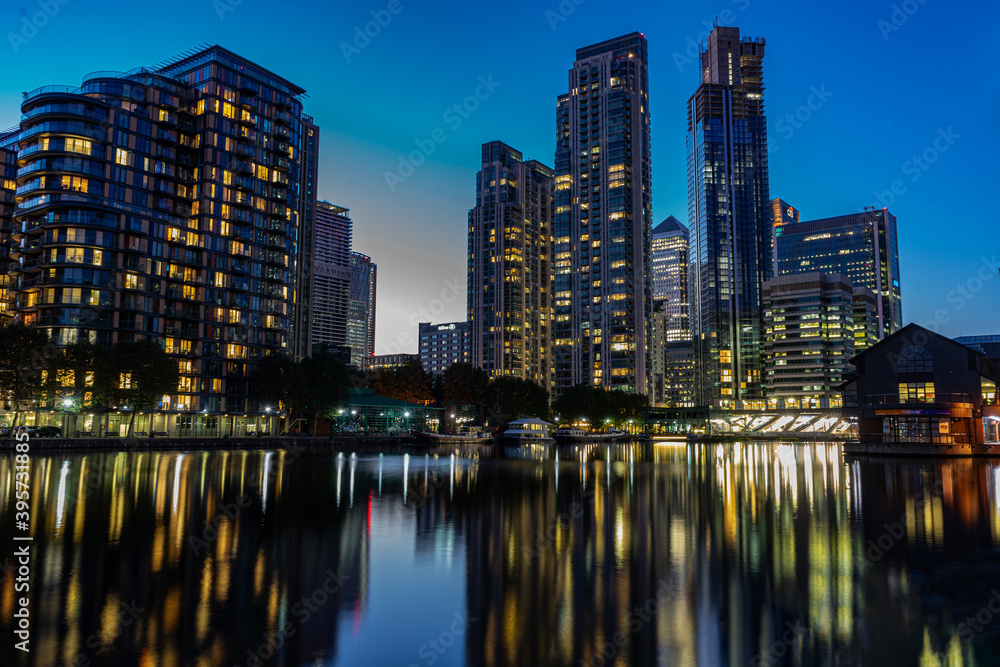 Fototapeta premium view of the city late evening