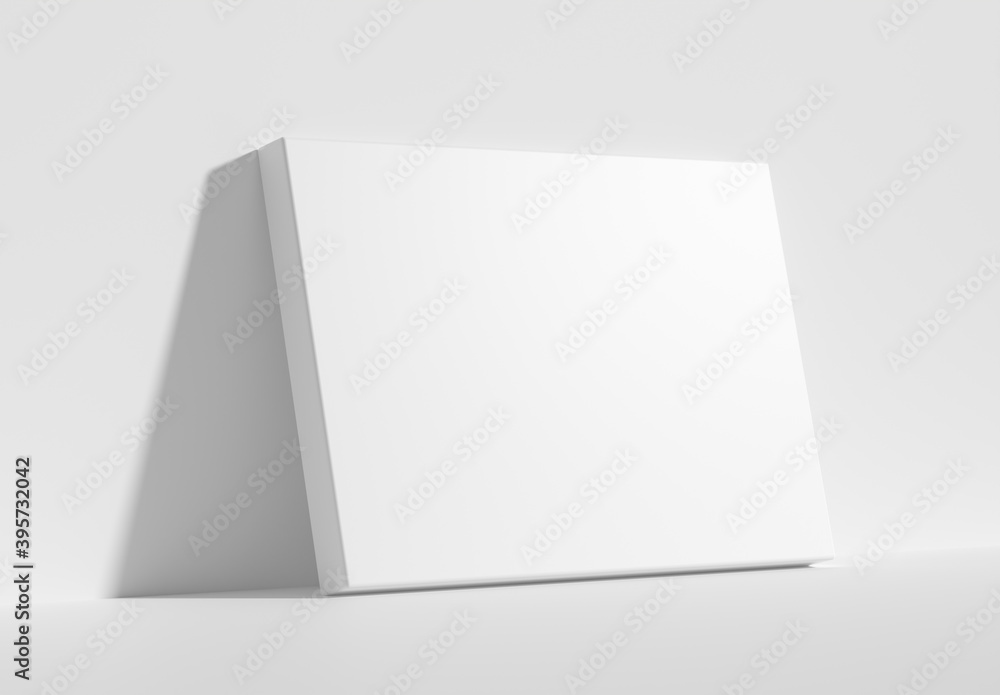 Horizontal rectangular poster on floor leaning at wall diagonal view Horizontal rectangular poster on floor leaning at wall diagonal view