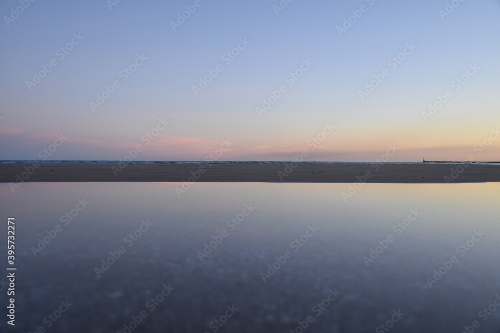 High quality image. Photographic texture of a landscape at sunset.