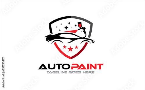 Creative vector graphic of Auto body color Painting logo design