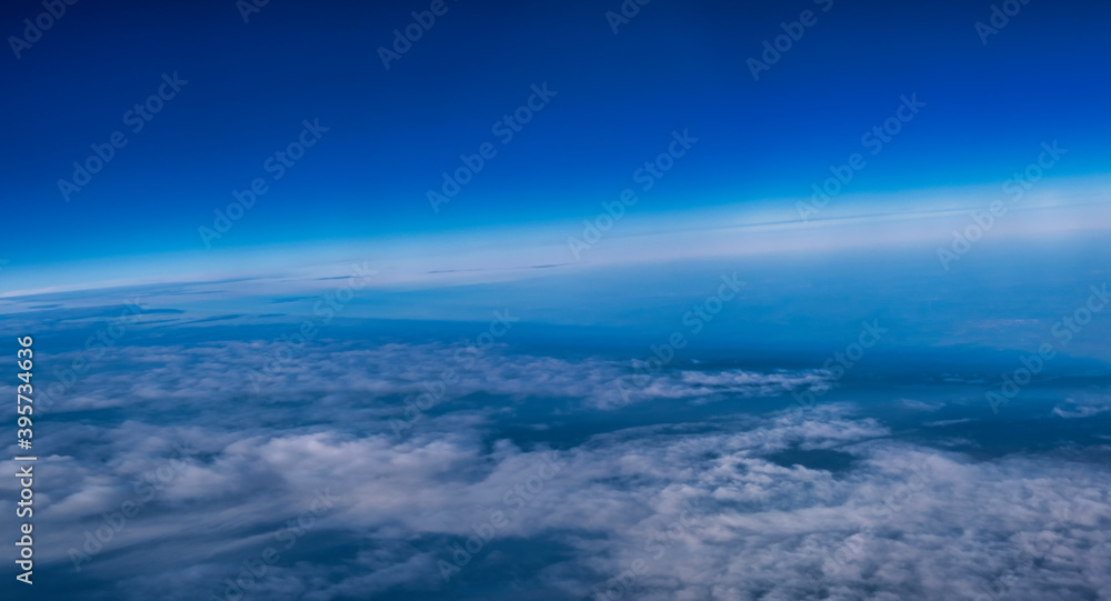 blue horizon  viewed from airplane