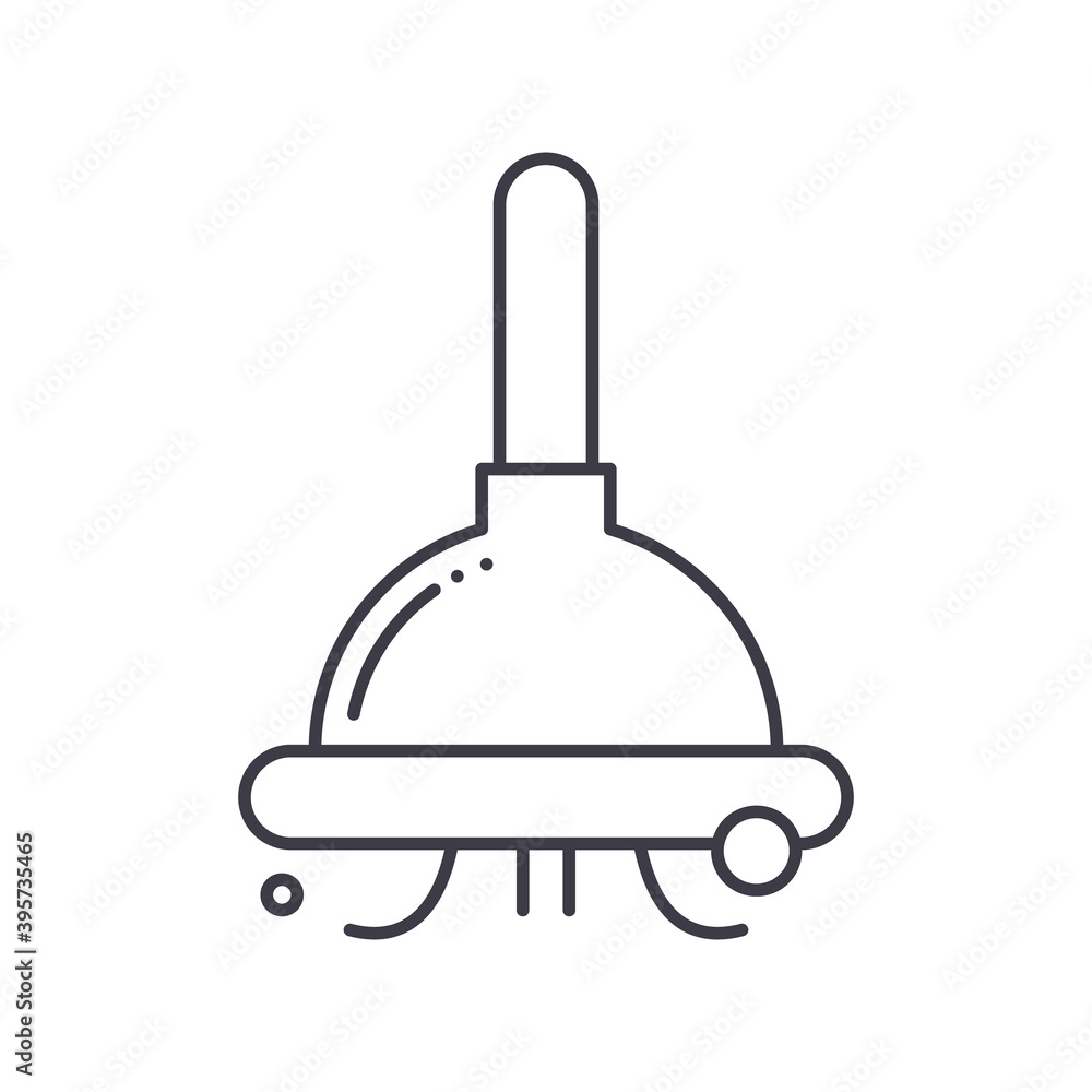 Flunger icon, linear isolated illustration, thin line vector, web design sign, outline concept symbol with editable stroke on white background. Flunger icon, linear isolated illustration, thin line vector, web design sign, outline concept symbol with editable stroke on white background.