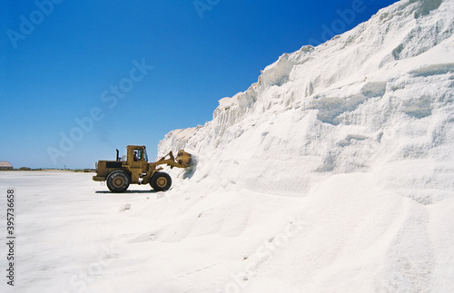 Bulldozer Truck Loading Salt