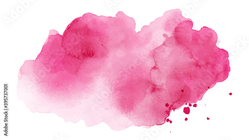Abstract bright pink of stain splashing watercolor on white background