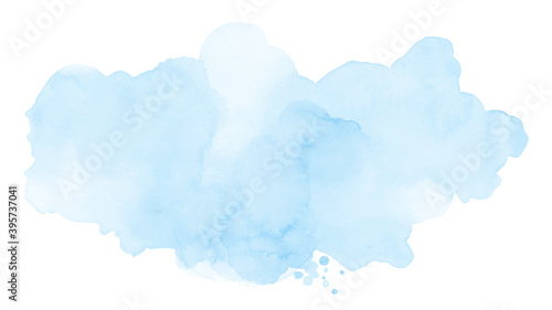 Fotografie, Obraz Abstract soft blue of stain splashing watercolor on white background