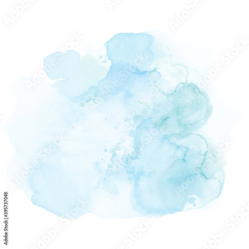Abstract soft blue of splashing watercolor hand-painted background