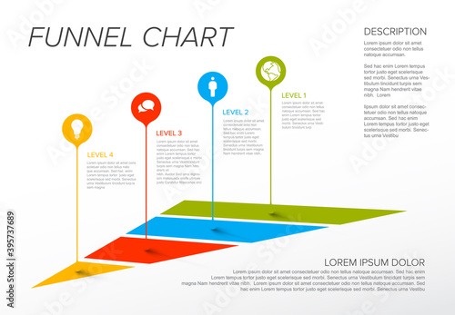 Vector Infographic funnel level layers template