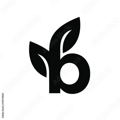 letter b leaf black logo