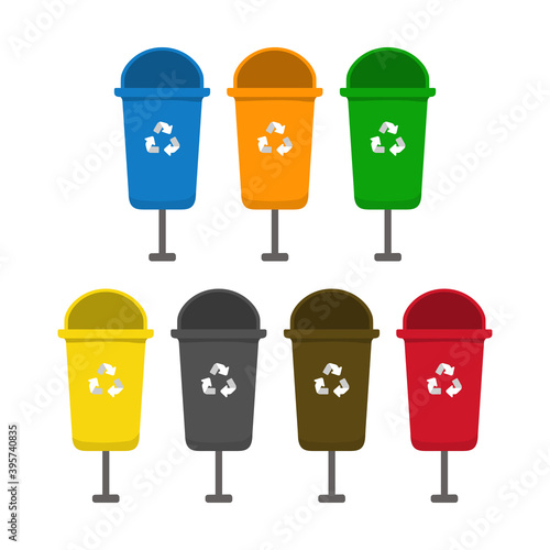 Waste sorting set vector illustration.