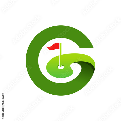 golf, initial, g, letter g logo