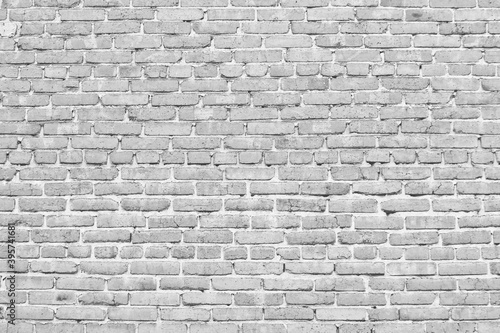 White brick wall. Vintage light background for creative design. The old wall.