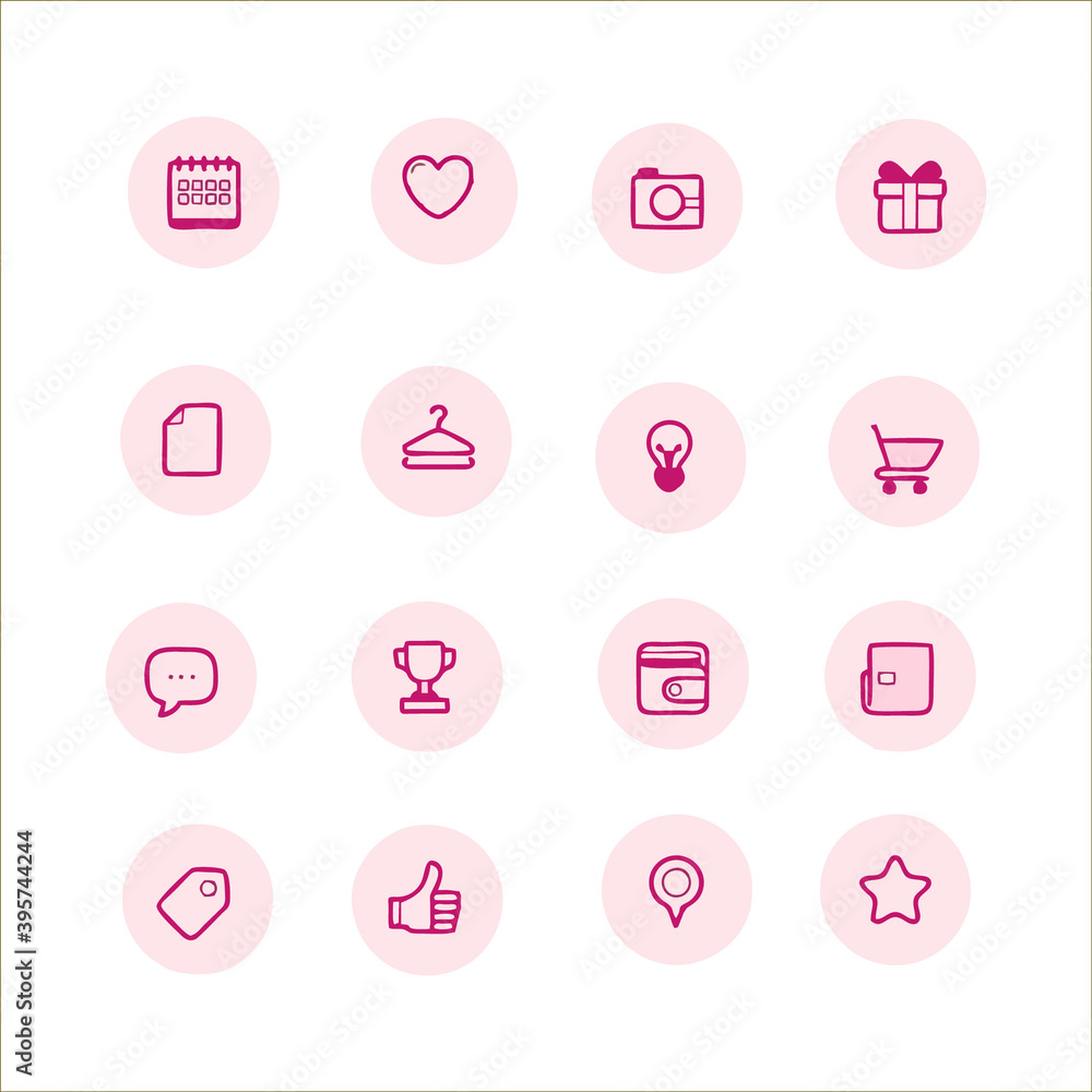 Rose gold Instagram story highlight icons Instagram stories highlights  icons instagram templates Stock Vector | Adobe Stock