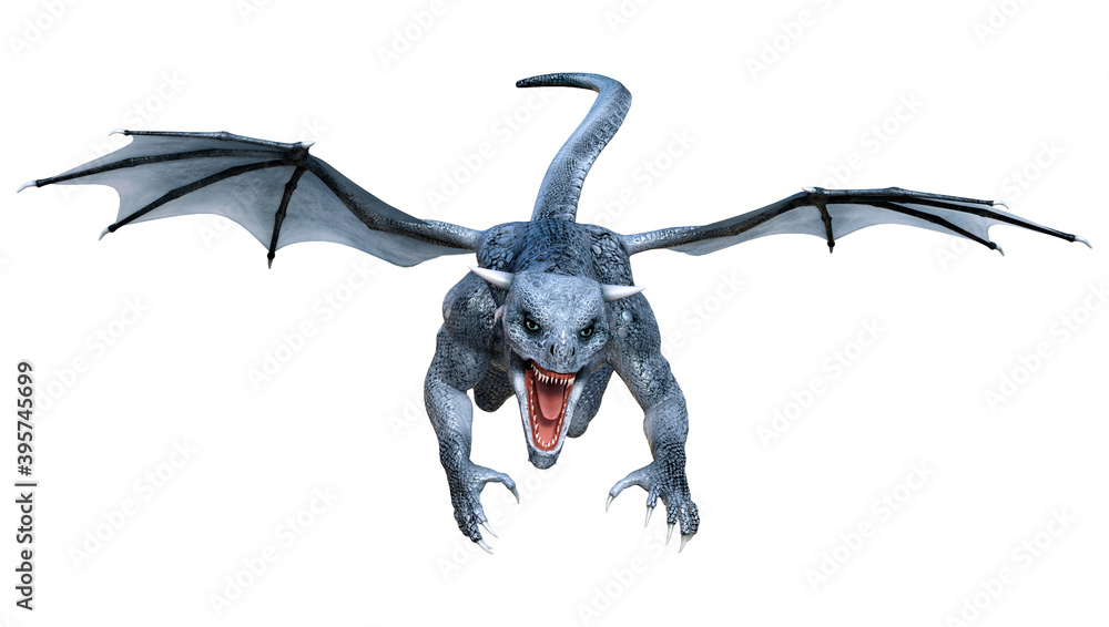 Obraz premium 3D Rendering Fairy Tale Dragon on White