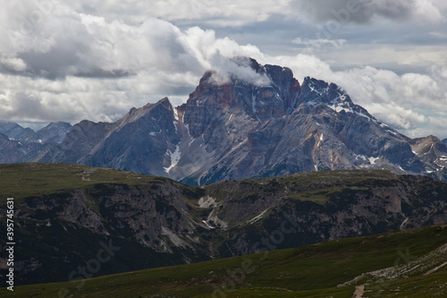 landscape forest in trentino with dolomiti mountain