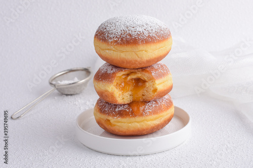 Viennese jelly donuts with apricot jam
