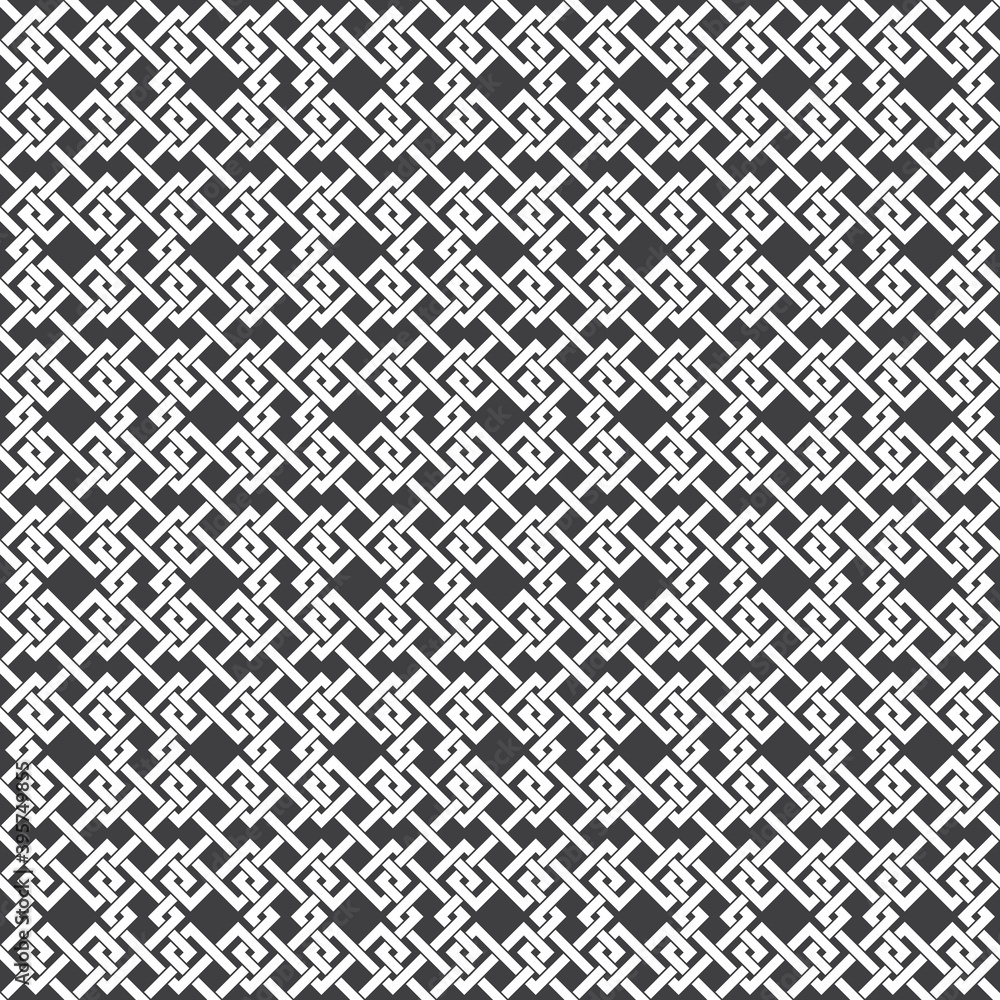 Abstract seamless pattern of intersecting lines. Swatch of white lines on a black background. Abstract seamless pattern of intersecting lines. Swatch of white lines on a black background.