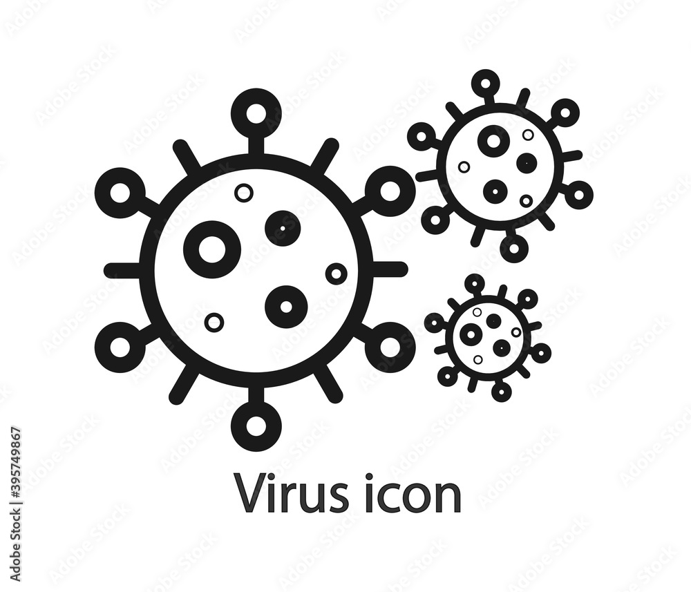 Obraz premium Bacteria and virus vector icon isolated on white background. 