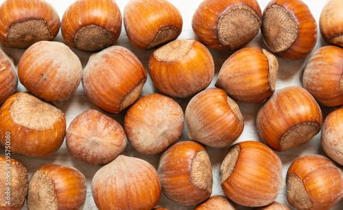 brown nuts with shelll background.