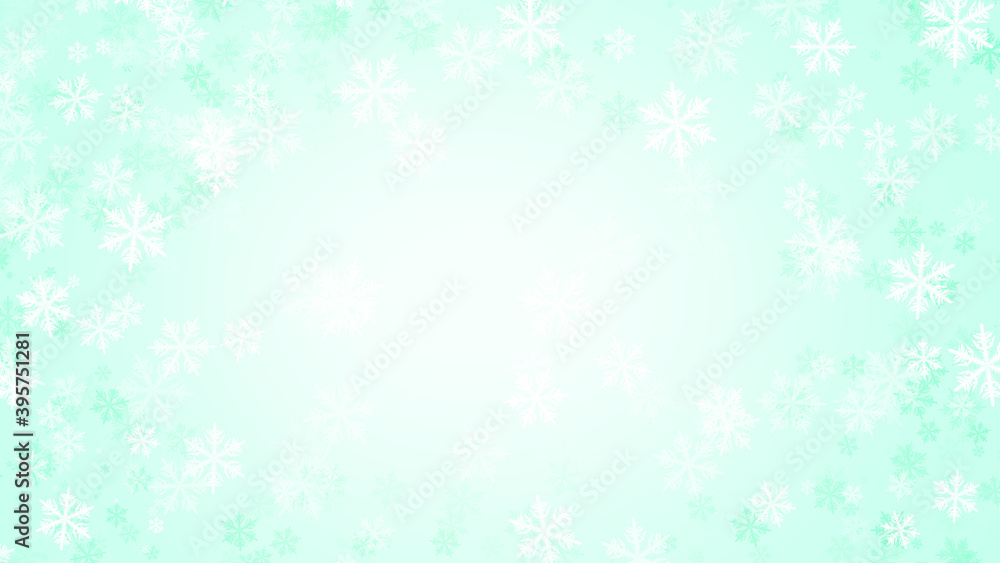 Beautiful background with winter decorative snowflakes 