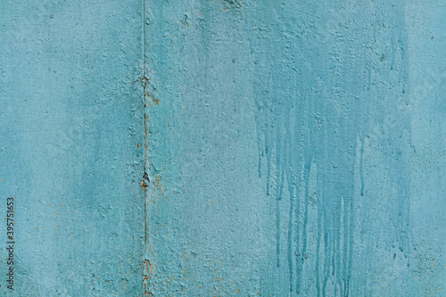abstract background of painted turquoise old metal surface