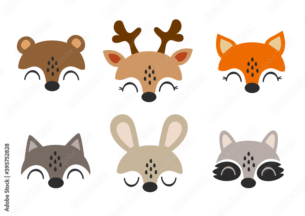 set of isolated baby animals faces
set of isolated baby animals faces