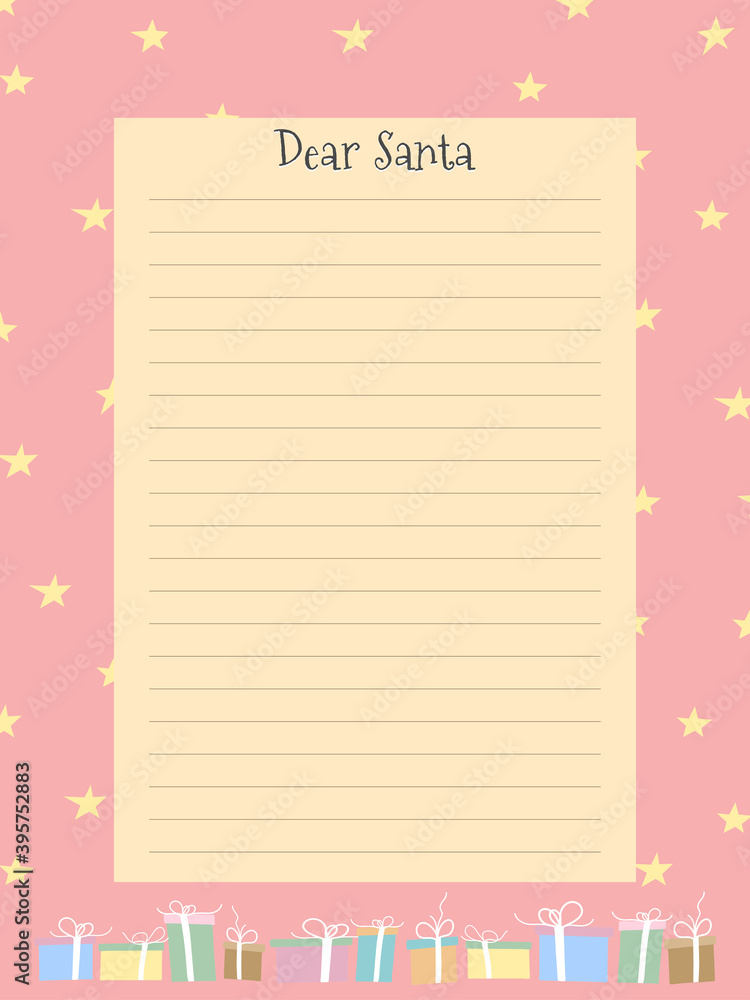Vector Letter to Santa Claus, cute letter Vector Letter to Santa Claus, cute letter