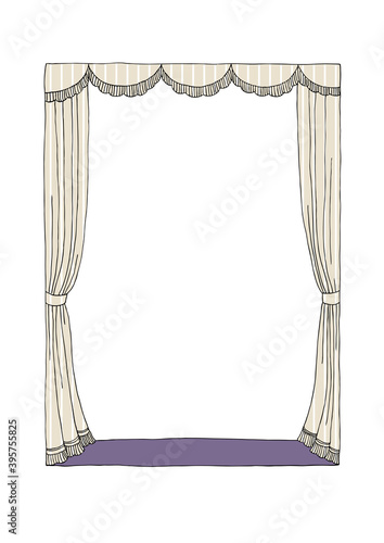 舞台のフレーム-手描き
