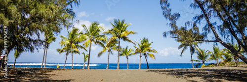 Fototapeta Naklejka Na Ścianę i Meble -  Panorama of Etang-Sale beach on Reunion Island