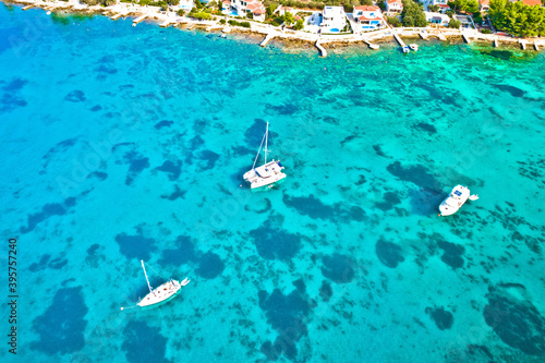 Turtuoise sailing sea on Korcula island