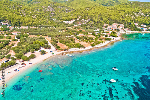 Wallpaper Mural Scenic turquoise beach on Korcula island aerial view Torontodigital.ca