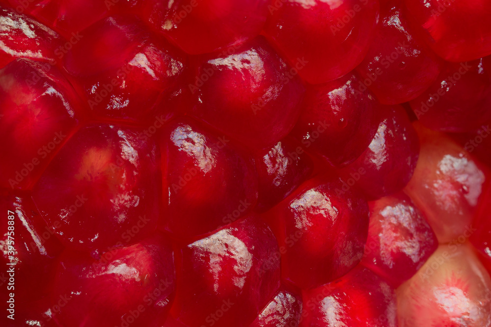 pomegranate seeds for background, close-up, top view pomegranate seeds for background, close-up, top view
