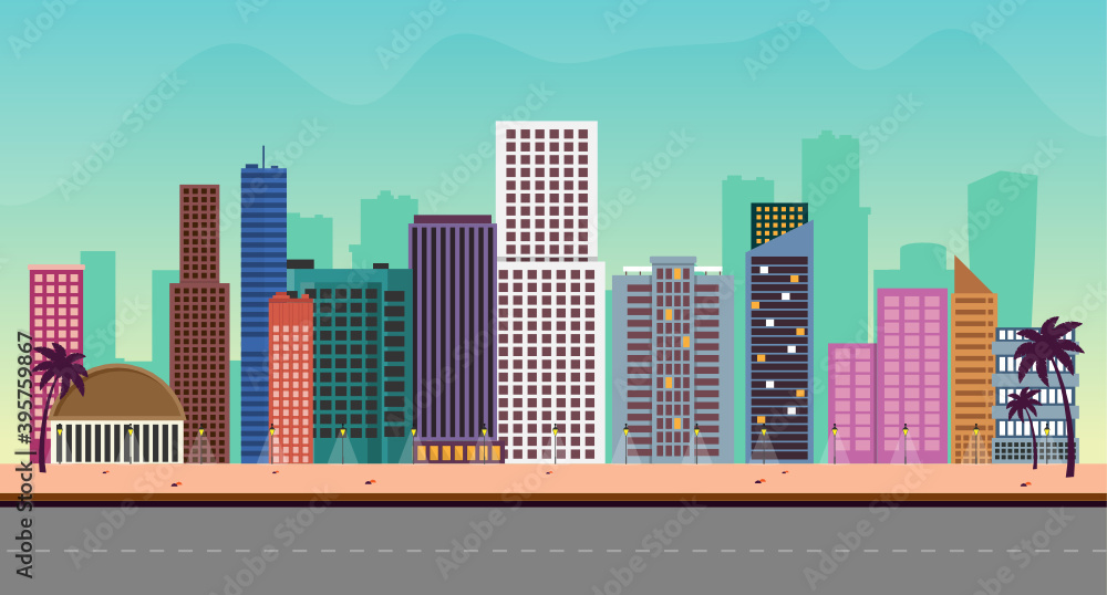 
City Buildings Illustration 