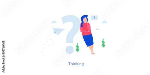 Thinking Flat Illustration 