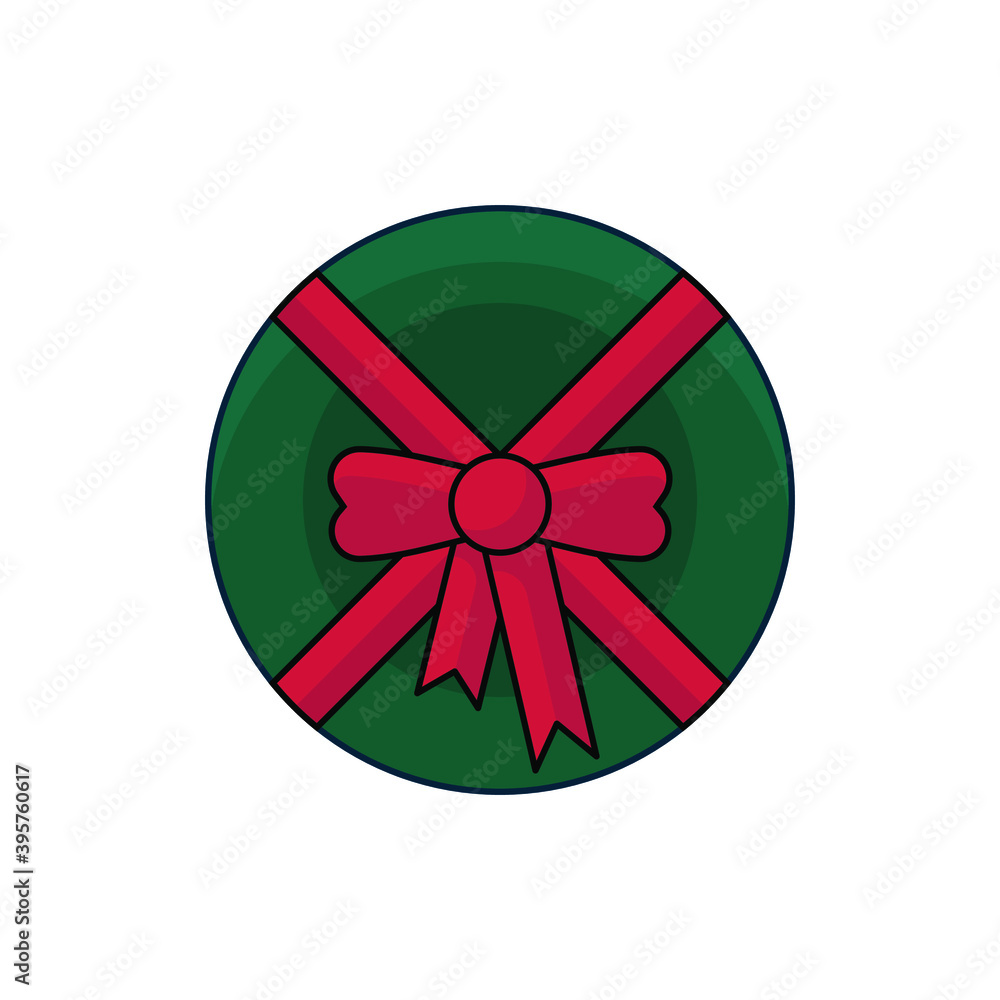 Vector illustration of unique green circle gift Vector illustration of unique green circle gift