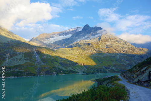 The Tauernmoossee in the Austrian Alps at Nationalpark Hohe Tauern in Pinzgau in Salzburg