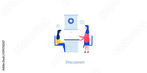 Teamwork Discussion Illustration  