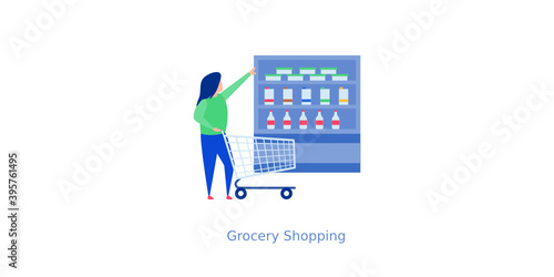 Grocery Shopping Vector 