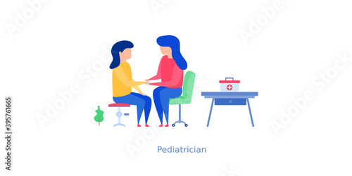 Pediatrician Flat Illustration 