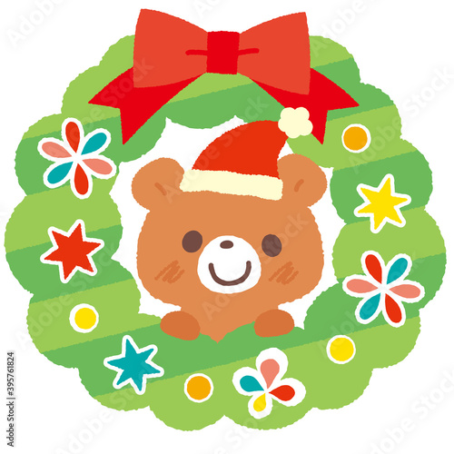 クマのクリスマスリース