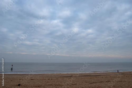 The North Sea coastline at the town of Southwold in Suffolk, UK