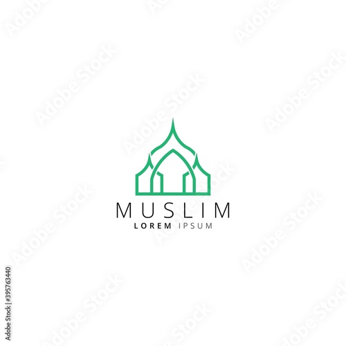 Mosque, Islamic, Muslim icon logo design vector template.