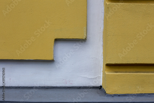 Wall pattern of the ancient structure of buildings in a city. Geometrical and minimalist design. © Marco