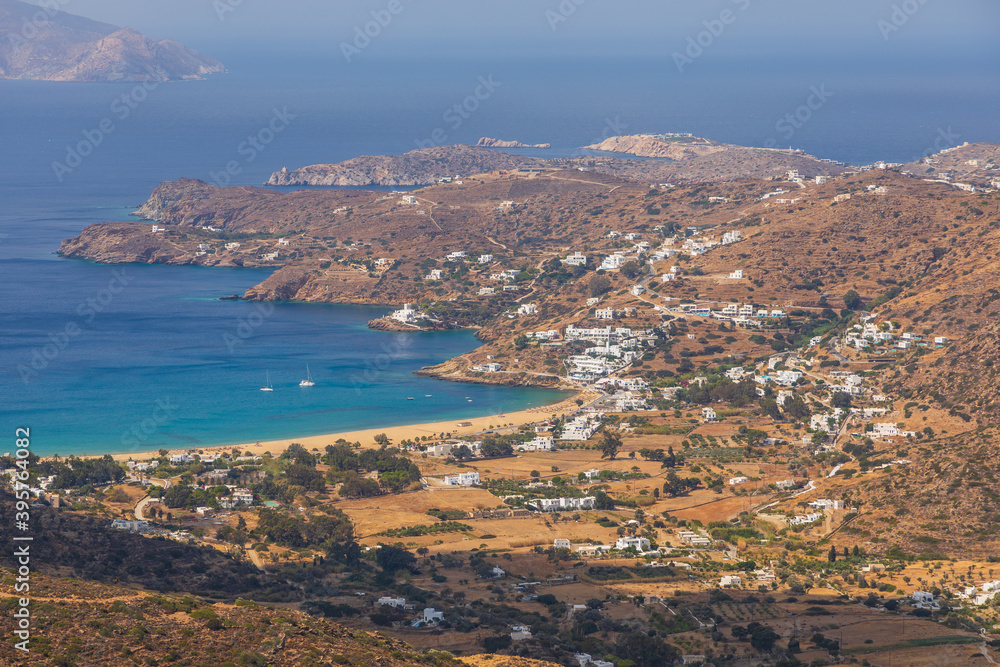 View of the Chora, old town. Ios Island, Greece.