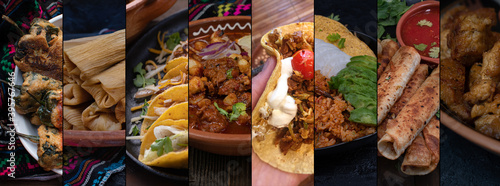 Fototapeta Naklejka Na Ścianę i Meble -  Mexican food banner collage