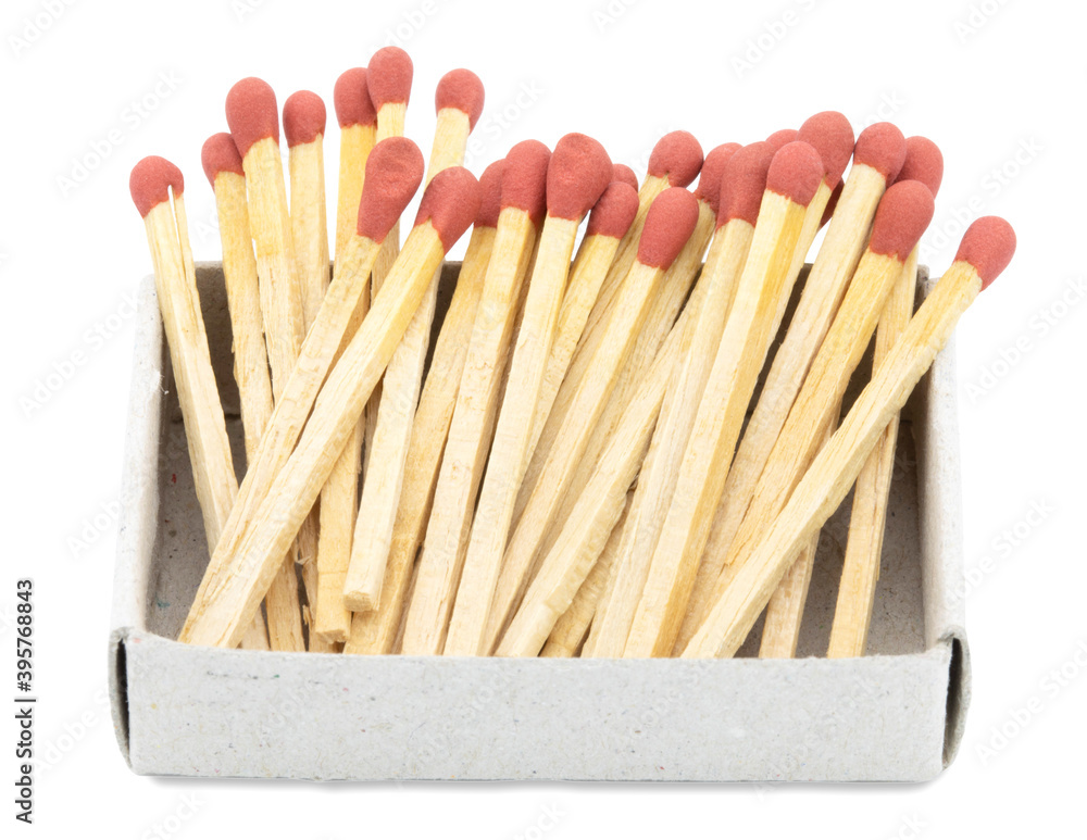 Matches in box isolated on white background Matches in box isolated on white background